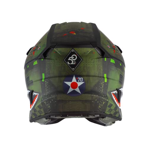 O'NEAL | Casco Enduro Motocross | 2 Carcasas y 2 EPS para Mayor Seguridad, Carcasa ABS, protecci&oacute;n de Goma para la Nariz | Casco 5SRS Polyacrylite Warhawk V.22 | Adulto | Negro Verde | XL