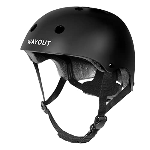 Wayout Sports - Casco Deportivo Unisex - Jóvenes y Adultos (Large, Negro)