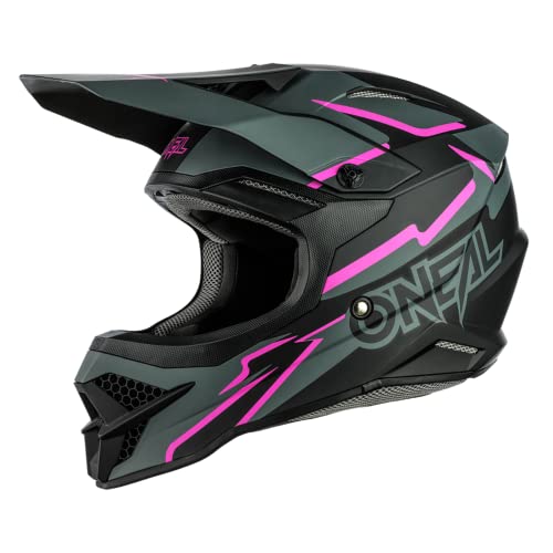 O'NEAL | Casco de Motocross | MX Enduro | Est&aacute;ndar de Seguridad ECE 22.05, Ventilaci&oacute;n para una &oacute;ptima ventilaci&oacute;n y refrigeraci&oacute;n | Voltaje del Casco 3SRS | Adultos | Negro Rosa | Talla XL