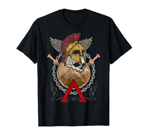 Casco Sparta Guerrero Espartano Escudo de la Antigua Grecia Camiseta