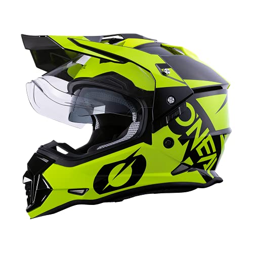 O'NEAL | Casco de Moto de Enduro | Aberturas de ventilaci&oacute;n para un m&aacute;ximo Flujo de Aire y refrigeraci&oacute;n, Carcasa de ABS | Casco Sierra R V.22 para Adultos | Amarillo ne&oacute;n Negro | S