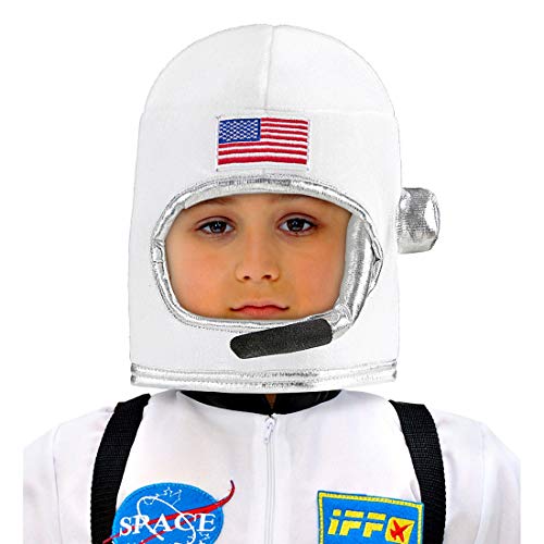 Lindo casco de astronauta USA para niños - Blanco - Extraordinario accesorio disfraz para disfraz armable NASA aterrizaje en la Luna - Incomparable para festivales infantiles y fiesta de disfraces