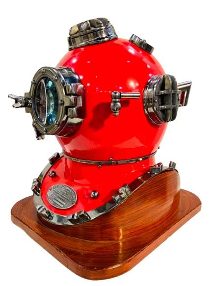 Casco de buceo rojo de la Marina de los Estados Unidos Mark V Divers casco de buque mar&iacute;timo regalos