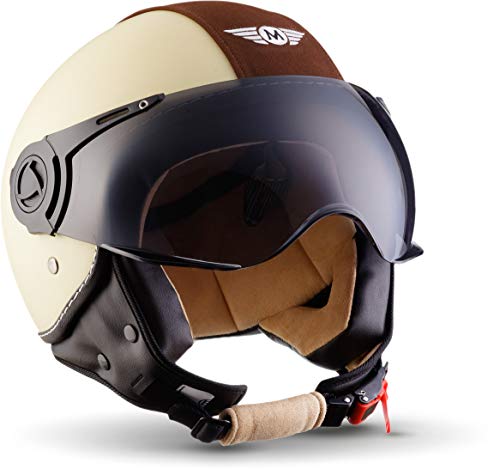 MOTO Helmets H44 - Helmet Casco de Moto, Beige/Vintage Beige, M (57-58cm)
