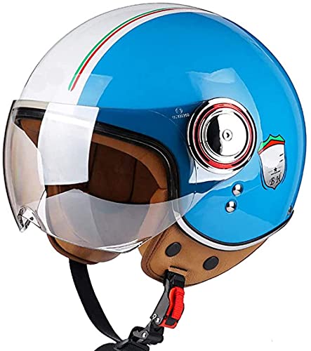 LWAJ Unisex Helmets Casco Moto Jet ECE Homologado - Casco Moto con Gafas Casco Moto Abierto Custom Scooter Ciclomotor Casco para Mujer Hombre Adultos Retro Casco Moto