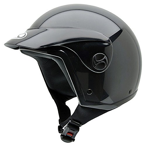NZI Homologado Black Peak Casco de Moto, Negro, 54 (XS)