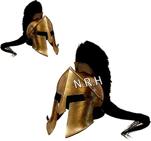 Casco medieval 300 película espartano griego Leonidas negro Plume Halloween antiguo casco