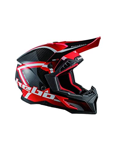 Hebo MX Legend Carbon Casco Enduro, Adultos Unisex, Rojo, XS