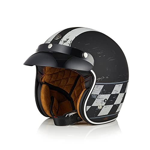 TORC Casco Moto Jet Vintage Casco Moto Abierto Scooter Retro para Hombre Adultos Homologado ECE 22-06