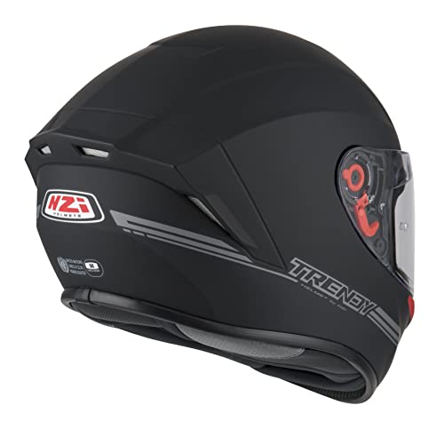 NZI - Casco Integral para Moto NZI Trendy (S, Matt Black Logo)