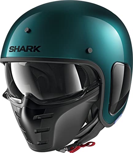 Shark S-Drak - Casco de Moto Blanco met&aacute;lico GGM, Verde, M