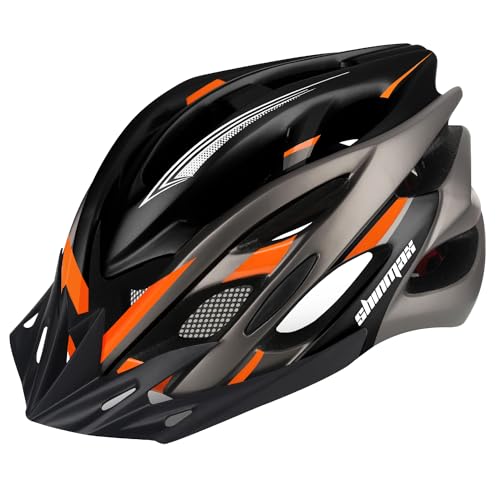 Casco Bicicleta Adulto,Shinmax Casco MTB con luz Casco Bicicleta con Visera Casco Ciclismo Hombre Mujer Ligero Ajustable Casco Bici Monta&ntilde;a para Ciclismo Skateboard 57-62CM