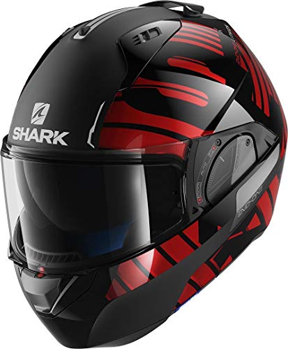 SHARK Casco de moto EVO-ONE 2 LITHION DUAL KUR, Negro/Rojo, XS