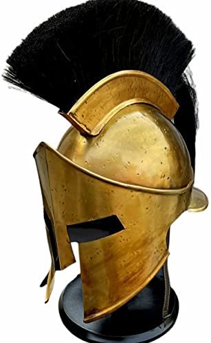 Casco Spartan King Leonidas 300 Medieval Película Romana Regalo Réplica Disfraz Armadura Guerrero Griego Plume Halloween Wearable Liner SCA Viking