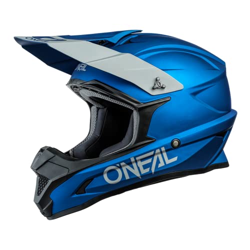O'NEAL | Casco de Motocross | MX Enduro | ABS Shell, Est&aacute;ndar de Seguridad ECE 22.05, Ventilaci&oacute;n para una &oacute;ptima ventilaci&oacute;n y refrigeraci&oacute;n | 1SRS Casco S&oacute;lido | Adultos | Azul | Talla L
