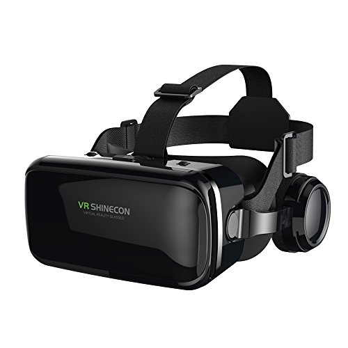 FIYAPOO 3D VR Gafas de Realidad Virtual, Visi&oacute;n Panor&aacute;mico 360 Grado Pel&iacute;cula 3D Juego Immersivo para M&oacute;viles 4.7-6.6 Pulgada (con Auriculares)