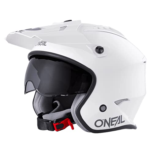 O'NEAL | Casco de Moto | Motocicleta de Enduro | Normas de Seguridad ECE 22.05, Carcasa ABS, Visera Solar integrada | Casco Volt Solid | Adultos | Blanco | Talla XS