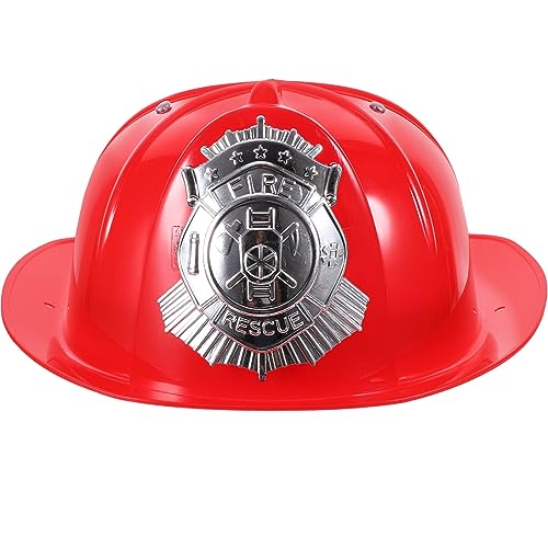 Totority Sombrero de Bombero para Niños Casco de Bombero Sombrero de Seguridad contra Incendios para Niños Sombreros de Plástico para Fuego Juego de rol Casco de Seguridad Accesorios