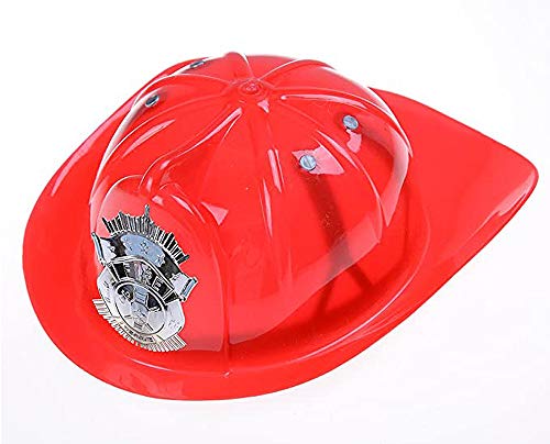 Brigamo Casco de bomberos para niños con insignia de Fire Chief, tamaño ajustable