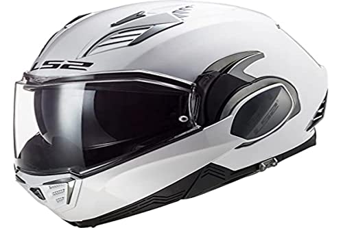LS2, casco de moto modular VALIANT II blanco, S