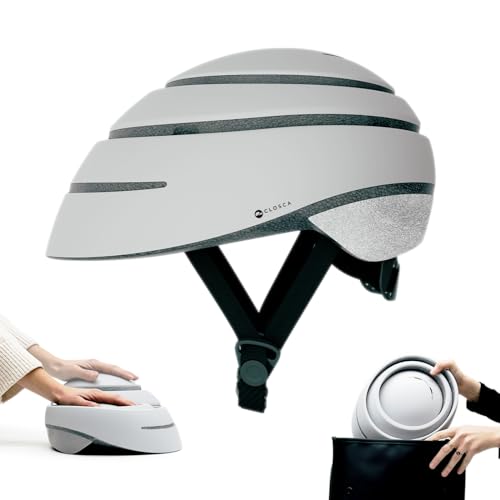Casco de Bicicleta para Adulto, Plegable (Closca Helmet Loop). Casco de Bici y Patinete El&eacute;ctrico/Scooter para Mujer y Hombre Unisex. (Perla/Reflectante, M)