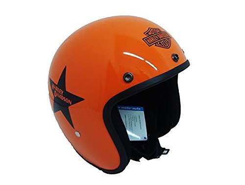Casco jet peque&ntilde;o y homologado, naranja, de Harley Davidson M Arancio