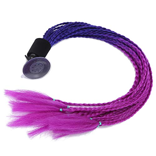 Coleta para Casco de Motocicleta, Dise&ntilde;o de Ventosa, Decoraci&oacute;n de Estilo Punk, Casco de Pelo Sint&eacute;tico de Alta Temperatura, Coleta con Trenzas (Azul Morado)