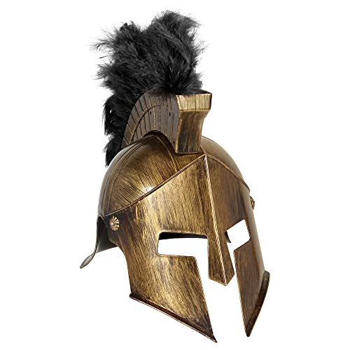 Widmann 09837 - Casco de gladiador de pl&aacute;stico r&iacute;gido para hombre, color dorado, talla &uacute;nica