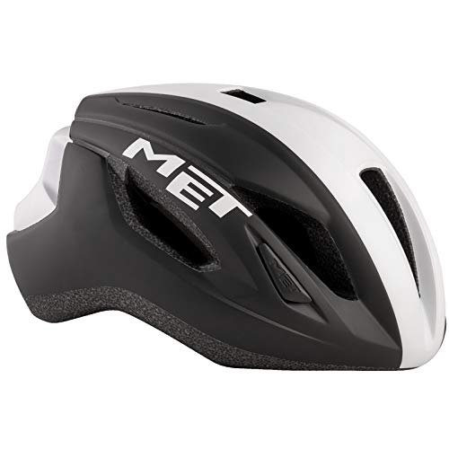 Met-Rx Strale Casco de Ciclismo, Unisex Adulto, Negro y Blanco, M