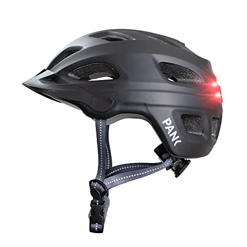 PANK Mix Casco Bicicleta Adulto Premium con Acolchado Casco Patinete electrico Adulto Certificado CE Casco MTB Bici Ciclismo Skate Hombre Mujer, Negro Mate, Ajustable (54-61 cm)