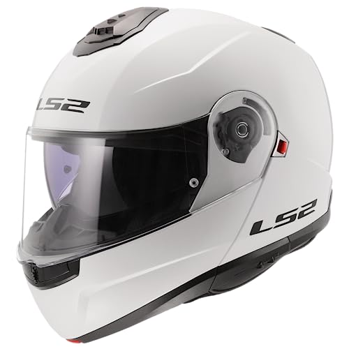 LS2, Casco modular moto STROBE II gloss white, M