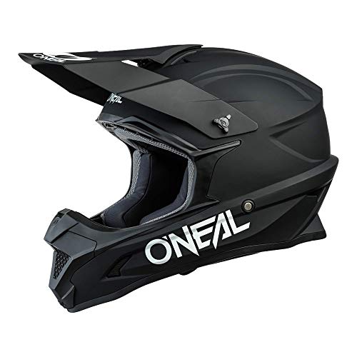 O'NEAL | Casco de Motocross | Niños | MX Enduro | Carcasa de ABS, Norma de Seguridad ECE 22.05, Rejillas de ventilación y refrigeración óptimas | Casco Juvenil 1SRS Solid | Negro | Talla M (49/50 cm)