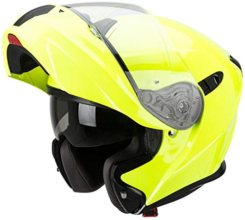 Scorpion EXO-920 Solid Modular Amarillo Neon con pantalla Solar interior Talla XL