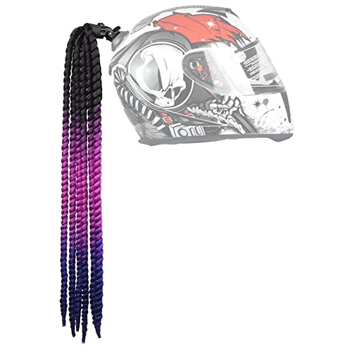 Hayaww Trenzas De Casco, Trenzado Pelo para Motocicleta Casco De Moto Casco De Pelo De Moto Coletas Cola De Caballo del Casco Trenzas De Motocicleta para Casco De Motocicleta (Negro+Azul+p&uacute;rpura)