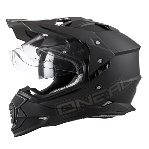 O'NEAL | Casco de Moto | Moto Enduro | Aberturas de ventilaci&oacute;n para el m&aacute;ximo Flujo de Aire y refrigeraci&oacute;n, Carcasa de ABS, Visera Solar integrada | Casco Sierra II | Adultos | Negro | Talla L