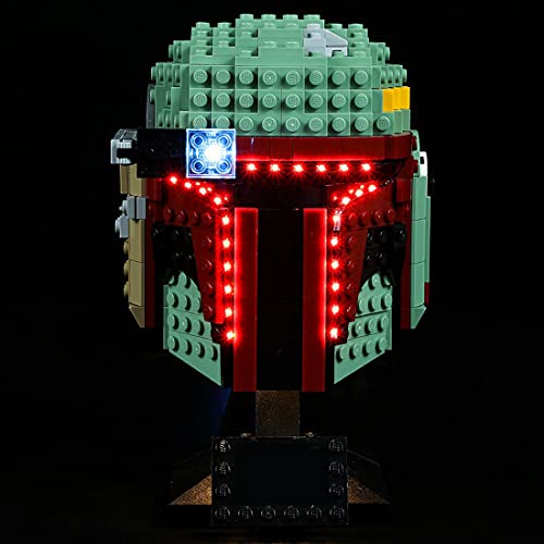 WWEI Iluminación LED personalizada con caja de pilas, compatible con casco de Lego Star Wars Boba Fett 75277 (sin juego de Lego).