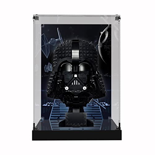 Locolee Vitrina Acrílica Para Casco Lego Darth Vader - Vitrina Solamente, No Lego, Caja De Plexiglás Transparente a Prueba De Polvo Para Casco Lego 75304 Star Wars Darth-Vader