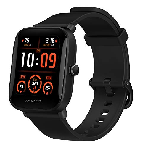 Amazfit Bip U Pro Smart Watch Reloj Inteligente con GPS Incorporado 60+ Modos Deportivos 5 ATM Fitness Tracker Oxígeno Sangre Frecuencia cardíaca Monitor de sueño y estrés 1.43 'Pantalla táctil, Black