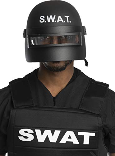Funidelia | Casco SWAT antidisturbios para Hombre y Mujer ▶ Guardia, Agente, FBI, Profesiones - Color: Negro, Accesorio para Disfraz - Divertidos Disfraces y complementos