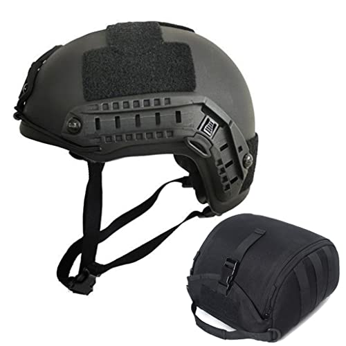 Con La Bolsa Almacenamiento Casco 1,3 KG De Alta Resistencia NIJ IIIA Kevlar Casco Antibalas Militar R&aacute;pido, 10 Mm De Espesor, Para CS Al Aire Libre T&aacute;ctico Airsoft Paintball Juego Caza ( Color : BK )