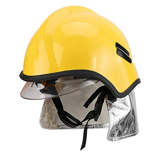 Casco de Bombero con Lente de Máscara, Casco de Seguridad para Bombero, Sombrero de Bombero Antivaho Resistente a Arañazos - Resistencia a altas temperaturas (260 ℃)