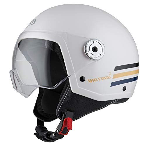 NZI Vintage 3 Casco, Hombre, triband White&Blue, M