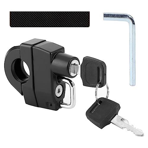 Bloqueo de Casco, Cerradura de casco de moto, Helmet Lock, Cerradura Casco, Candado Universal para Casco Con llaves, para Tubo de Manillar de 22-28 mm, Motocicleta, Scooter, Asegura el Casco