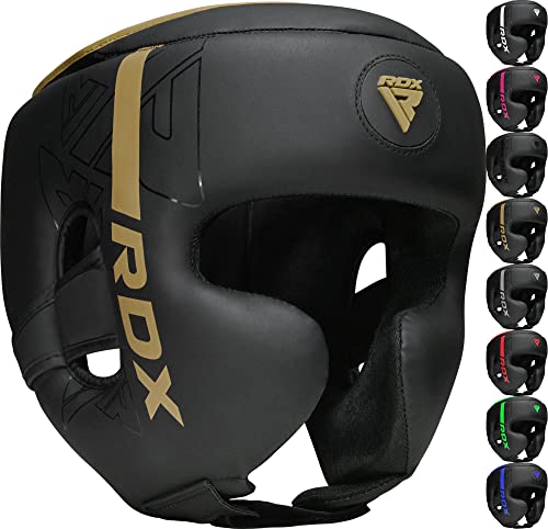 RDX Cascos Boxeo Helmet MMA para Entrenamiento y Muay Thai, Maya Hide Cuero Kara Head Guard, Ideal para Grappling, Sparring, Artes Marciales Kickboxing, Karate, BJJ, Taekwondo