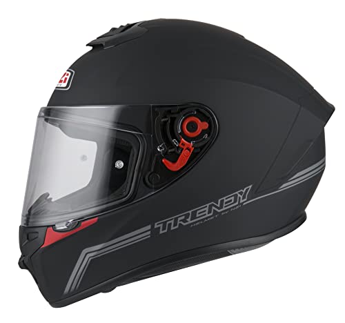 NZI - Casco Integral para Moto NZI Trendy (L, Matt Black Logo)