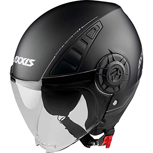 AXXIS Casco Moto Jet OF513 Metro Solid A1 Negro Mate Talla M (57-58 CMS). HOMOLOGADO