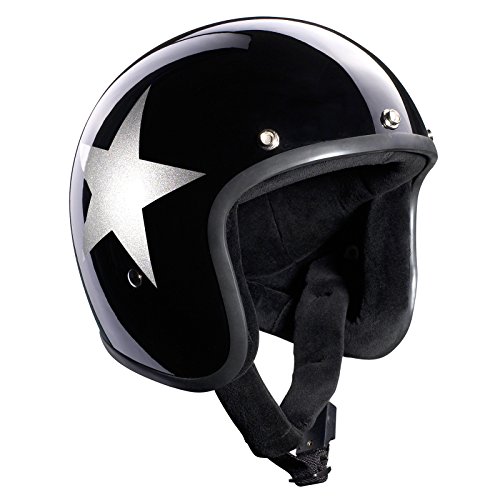 Bandit Casco Star Black Jet, para moto, casco con visera de sol