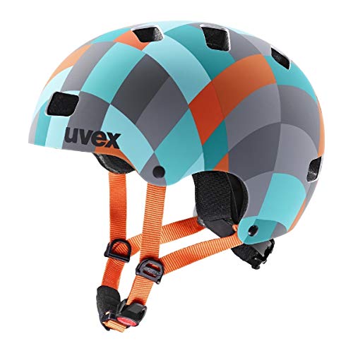 uvex kid 3 cc, casco infantil robusto, ajuste de talla individualizado, ventilación optimizada, green checkered, 51-55 cm