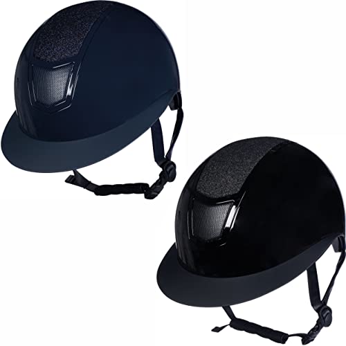 HKM Diamante Brillante Casco de equitaci&oacute;n, Hombres, Negro, Large