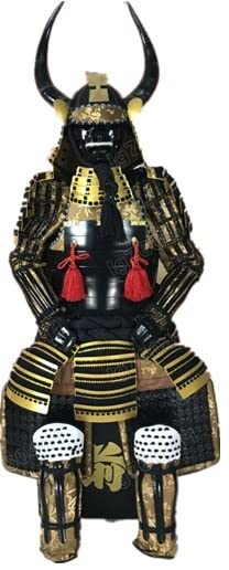 Traje De Armadura Japon&eacute;s Usable R&eacute;stung Samurai Dorado Grandes Cuernos Casco M&aacute;scara O02